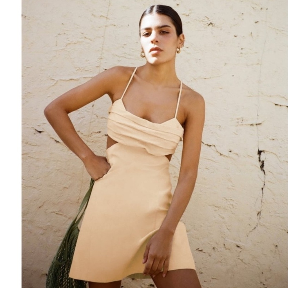 Zara Linen Cut Out Dress